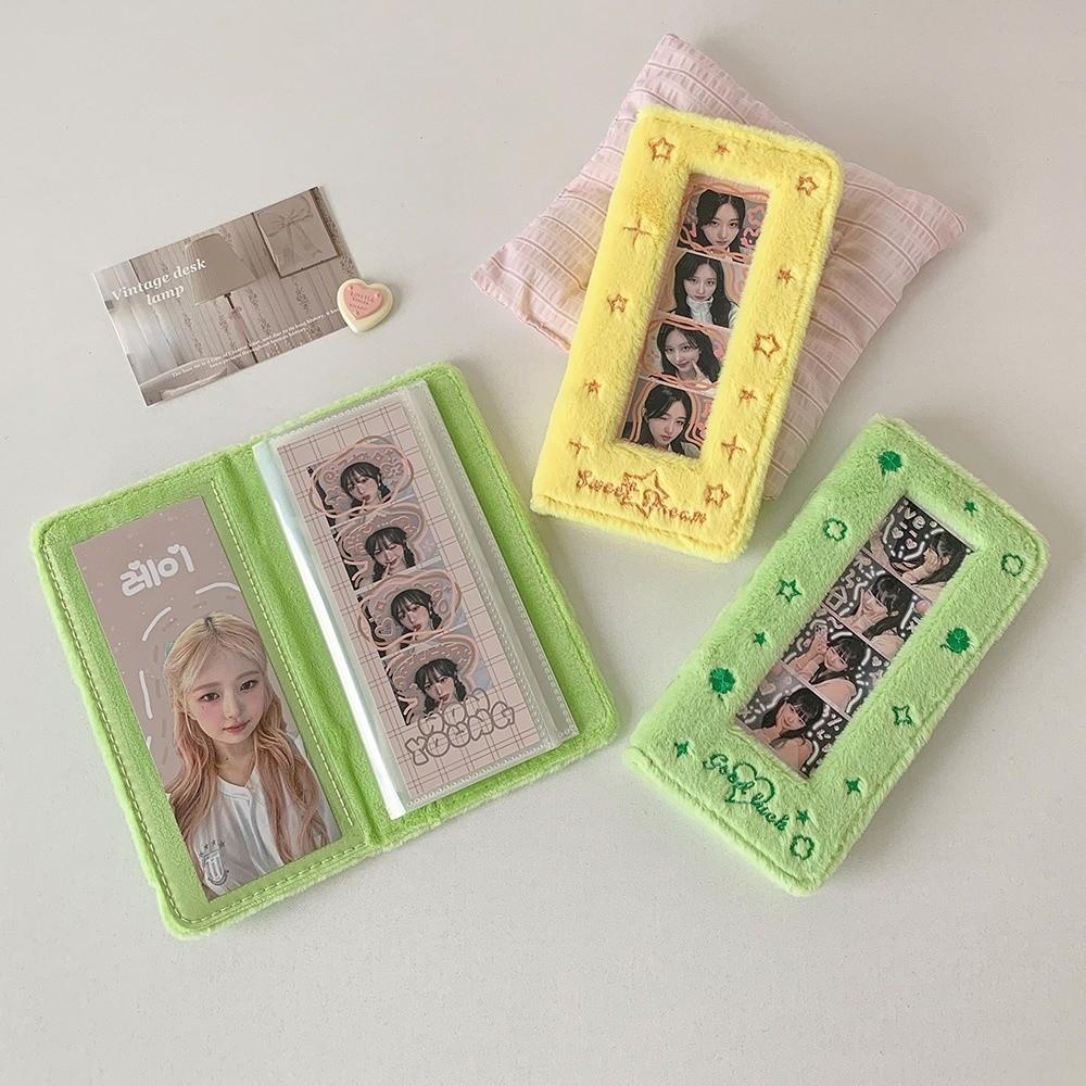 Four Grid Photo Korean Photocard Holder Embroidered Idol Card Display Protector  Friends