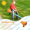 Dondolo 182,88 cm, dondolo per quattro bambini, attrezzatura per parchi giochi esterni/giardini/scuole, antiscivolo, combinazione di colori blu e arancione