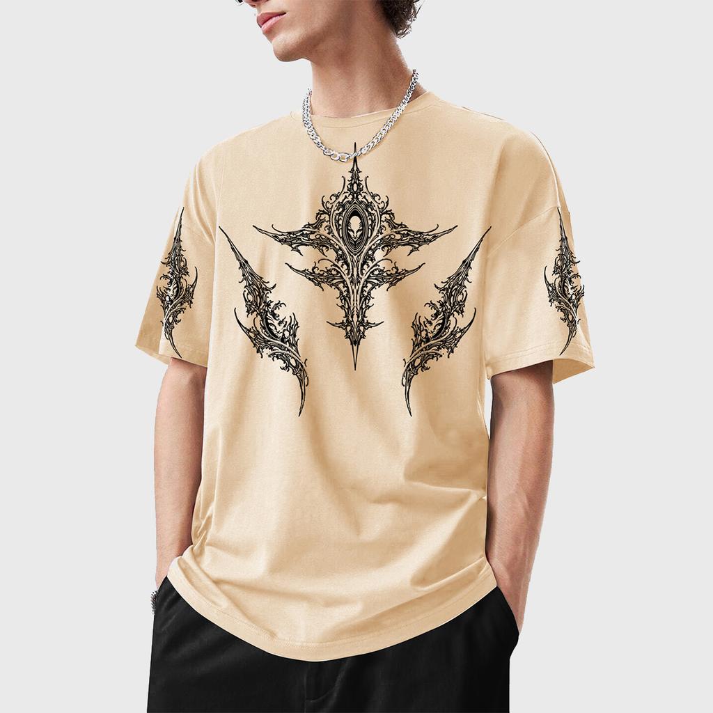 T-shirt da uomo grafica oversize a maniche corte Y2K Vintage Streetwear T-shirt Gothic Vestibilità estiva