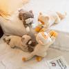 Silver Gradient Small Cat Plush Doll With Short Pile Fabric For Children Gift
