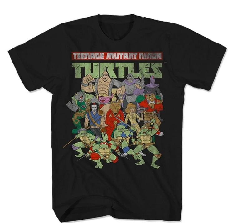 Teenage Mutant Ninja Turtles Whole Crew Here Licensed Adult T-T-Shirt L