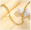 Chunky Statement Chain Necklace, Bold Link Stainless Steel Water Resistant Gold Plated Wholesale Necklace For Women Gift