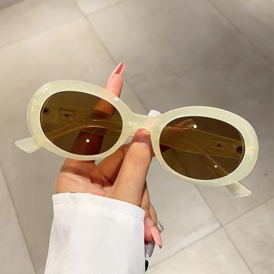 Vintage Designer Oval Sunglasses Women Men Punk Fashion Luxury Small Frame Shades UV400 Protection
