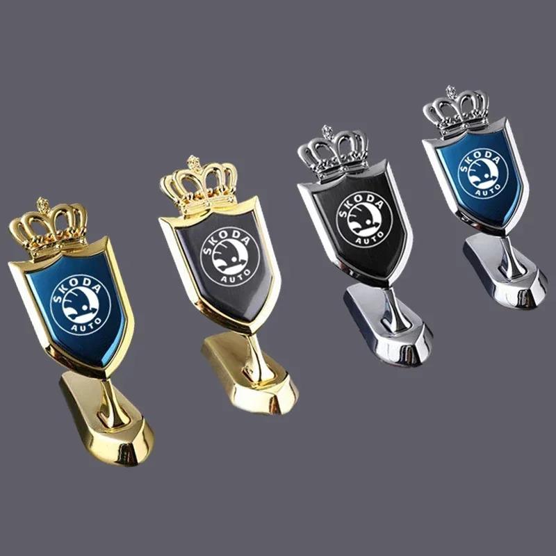 Lbrdy0 Car Exterior Front Hood Badge Sticker Emblem for Skoda Rapid Vision Roomster Superb 3 Fabia 1 2 Kodiaq Karoq Octavia A7 RS Yeti