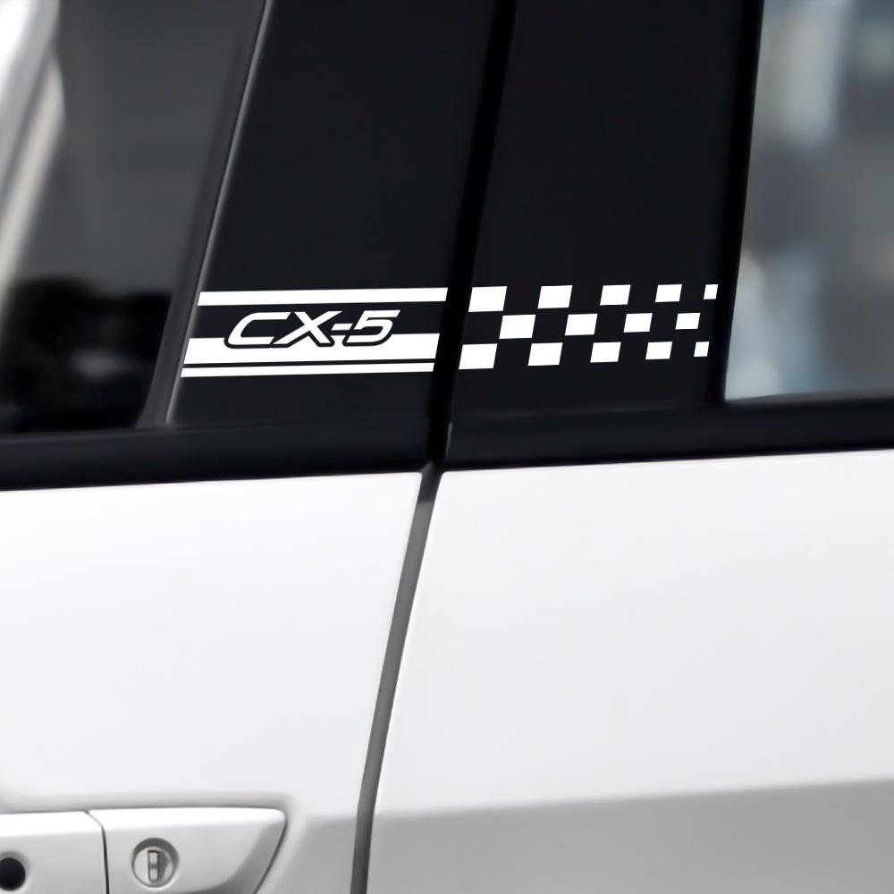 Car Styling Car Side Window B Pillar Decortion Decals PVC Auto Emblem Stickers For Mazda Axela Atenza Demio CX-3 CX-5 CX-8 MPS 3 FF10