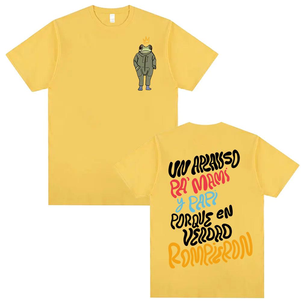 Bad Bunny Hot Selling 100%cotton men's shirt pop hip-hop Y2k graphics short sleeve oversized Women's Short Sleeved Cheap Tshirt