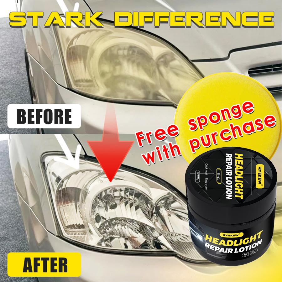 Ryekew Car Headlight Care Cream: Dust Removal, Brightening, Polishing, Yellowing Fix.