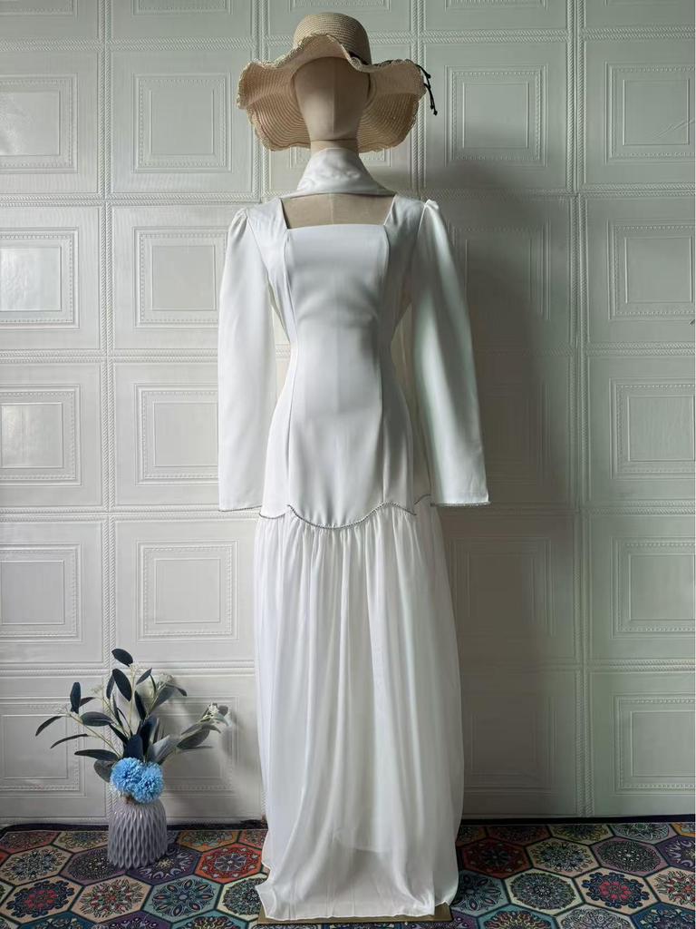 2025 Elegant Retro European Court Style Long Sleeve Dress