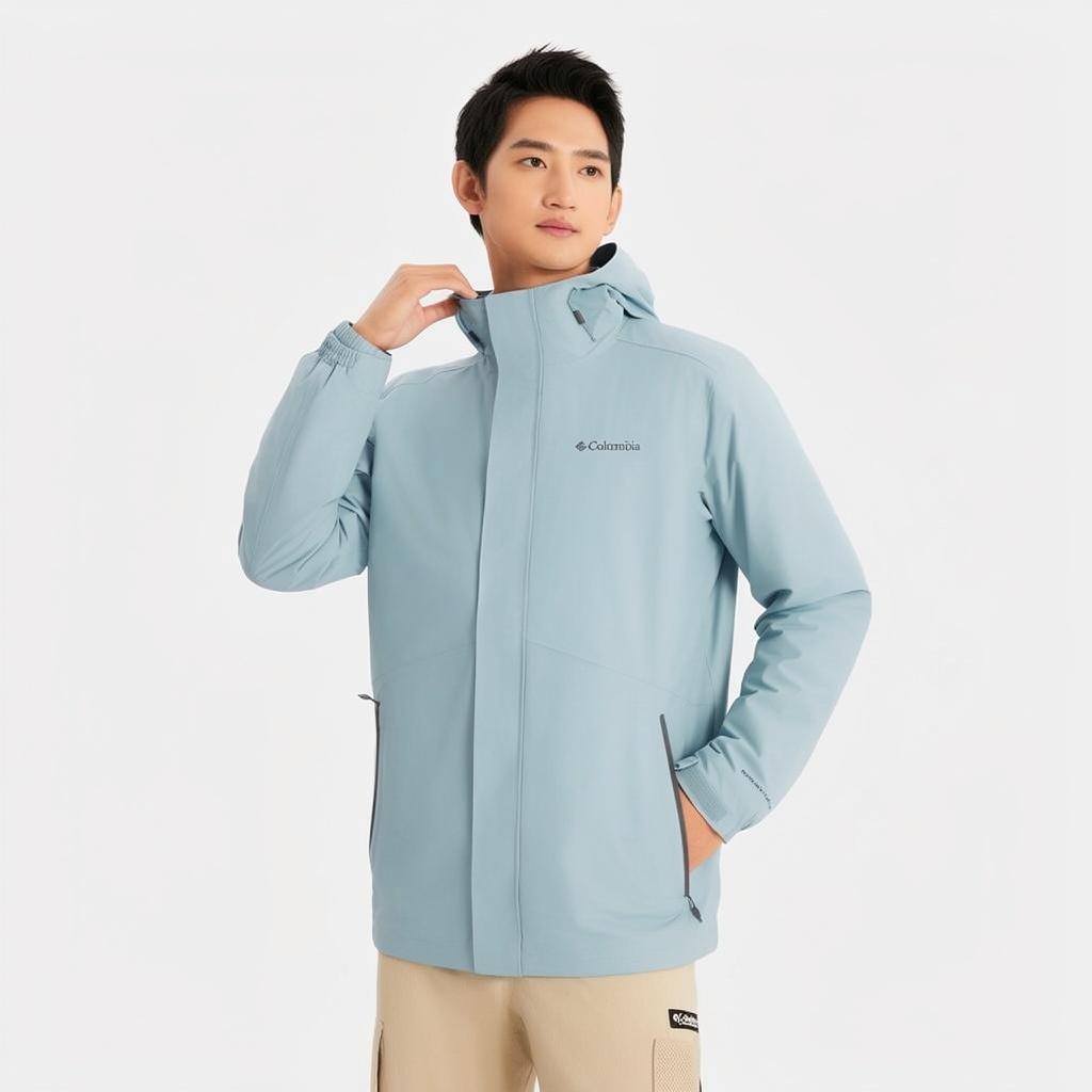 Columbia Hiking Commute Waterproof And Windproof To Keep Warm Windbreaker Jacket Unisex Blue XE5418-031