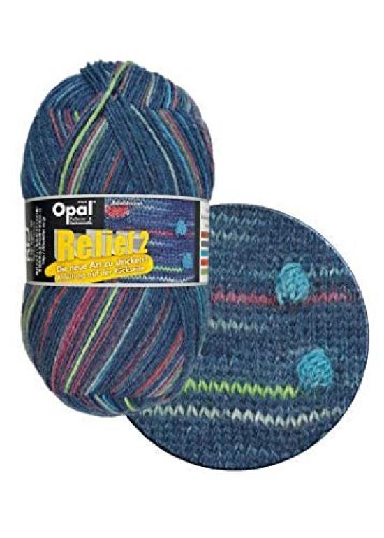 Opal Relief 2 Marine 9663 Navy Multicolor Yarn, (B)