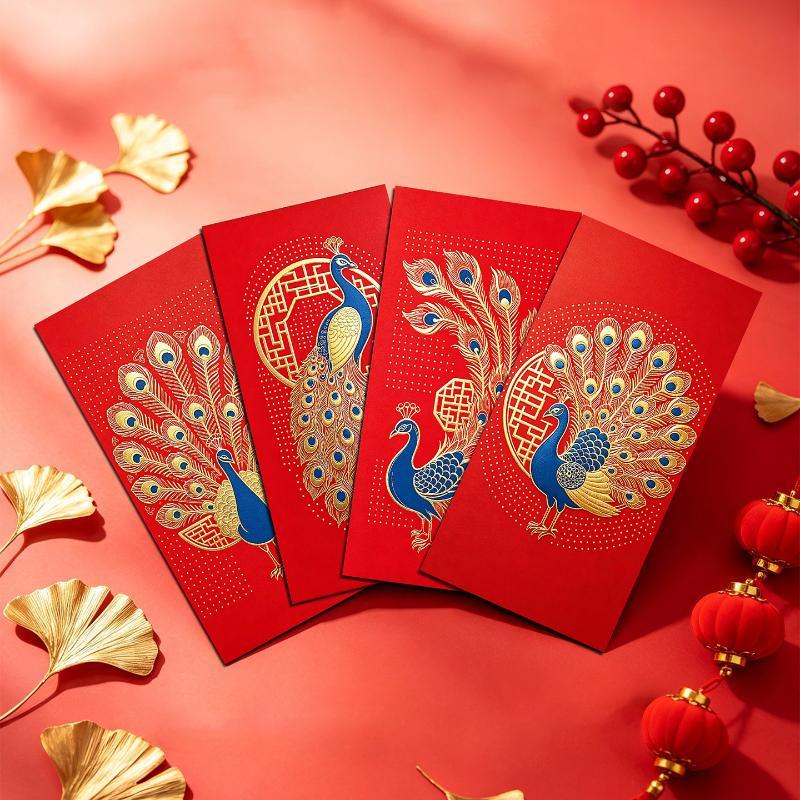 8Pcs Chinese Spring Festival 2027 Goat Year Red Envelopes Money Pockets Wedding Party Favors Hongbao