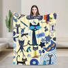 Pete the Cat  Blanket Cartoon  Flannel Vintage Warm Throw Blanket for Home Textile Decor,