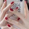 24Pcs Red Sweetheart White Checkerboard Press On Nails Removable Fake Nail Tips Art Acrylic Manicure