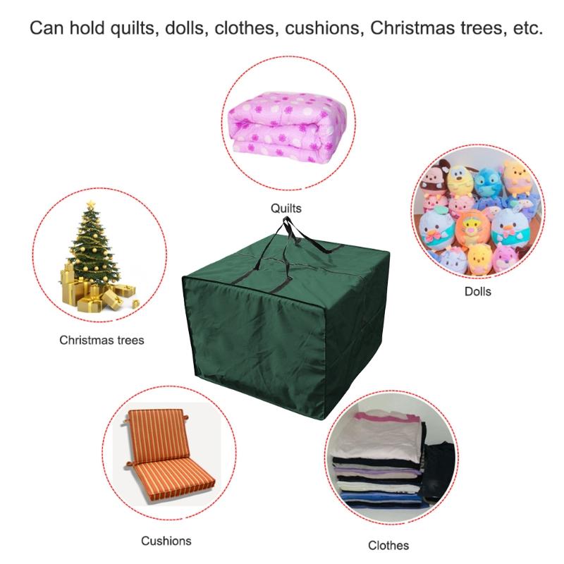 Square Cushion Storage Bag, Waterproof Protective Cover with Zipper and Handle, Garden Furniture, Seat Suitcase