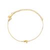 Mini Cute 3D Initials Bubble Letter Chain Bracelet For Women New Gold Color Stainless Steel Waterproof Elegant Christmas Jewelry