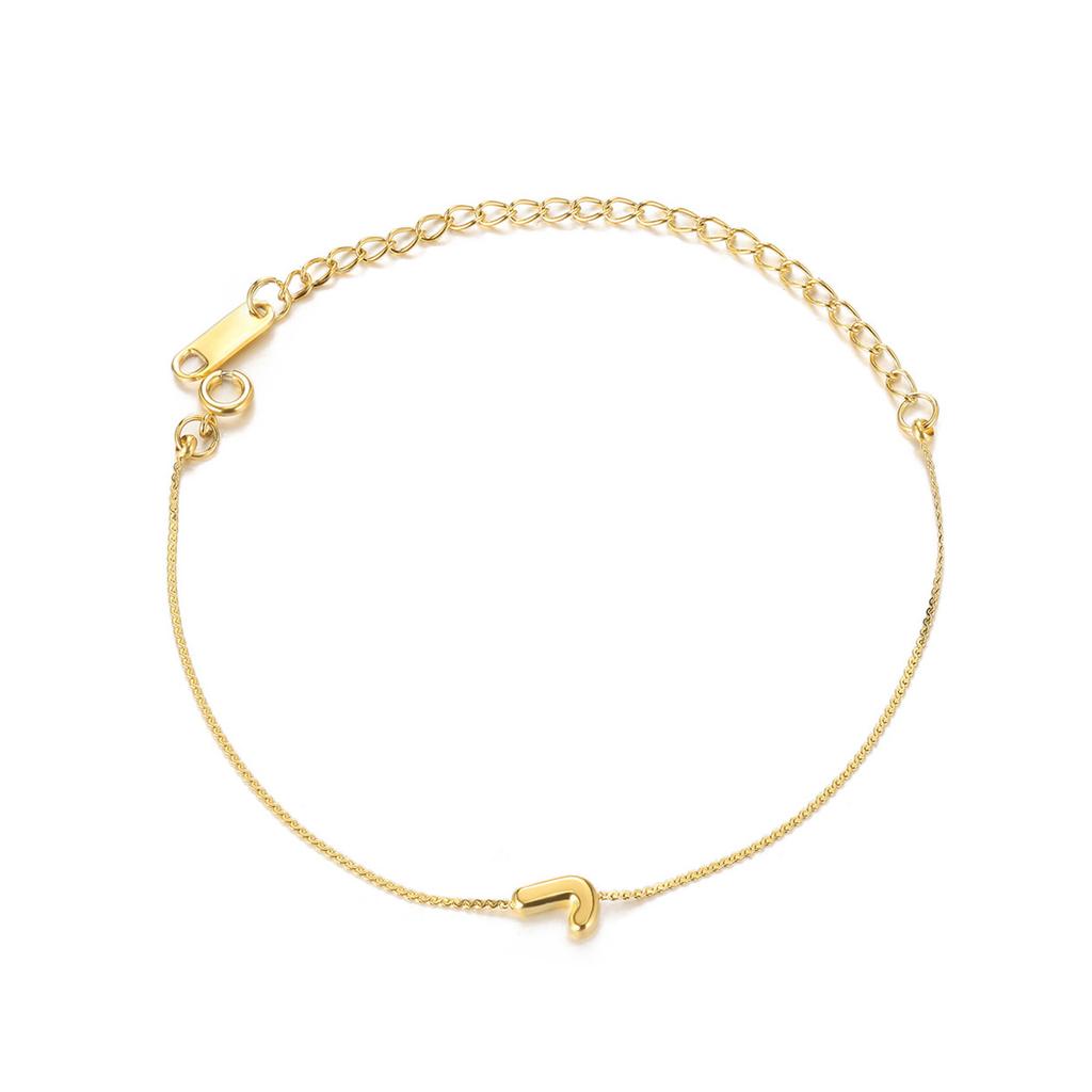 Mini Cute 3D Initials Bubble Letter Chain Bracelet For Women New Gold Color Stainless Steel Waterproof Elegant Christmas Jewelry