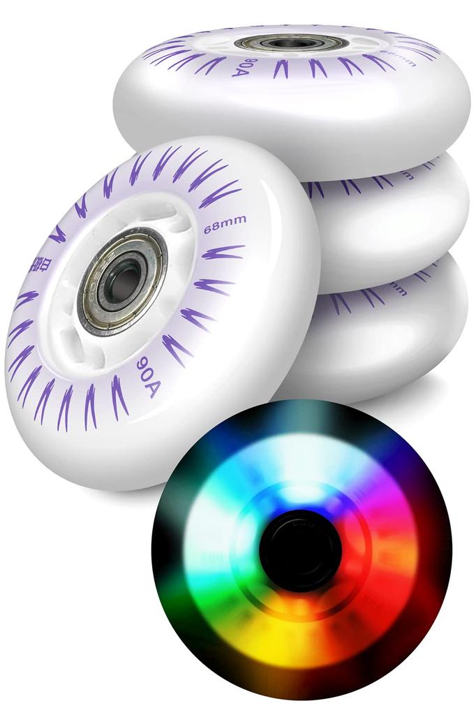 ETLIFE Glowing Wheels Aurora Color 68mm [No Batteries Required, Tires