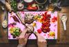 Glass Plate Cutting Board 52X30 Flowers