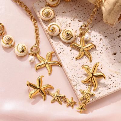 European and American Jewelry, Beach Vacation, Shell, Collarbone Chain, Ocean Style, Starfish, Versatile Set, Necklace Jewelry