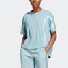 adidas Neo Graphic Print Polo Collar Comfortable Fleece Sweatshirt Unisex Light Blue IC6015