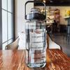 2000ml velkokapacitní plastová láhev na vodu s brčkem | Prémiový plastový kelímek pro venkovní kempování a hydrataci