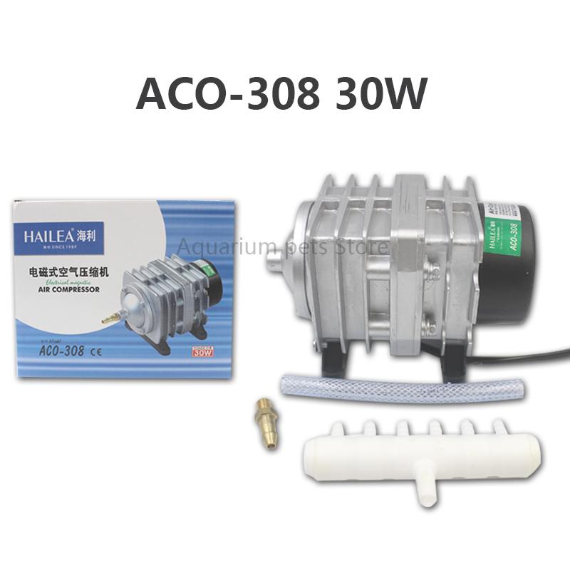 220V Hailea Externe Hochleistungs-Wechselstrom-E-Magnet-Luftpumpe Fischteich-Sauerstoffpumpe Kompressor für Teich-Luftbelüfterpumpe ACO-208 308