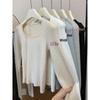 LIMEIZI Korean Style Square Neck Slim Fit Knit Sweater for Women - Autumn/Winter Fashion Base Layer