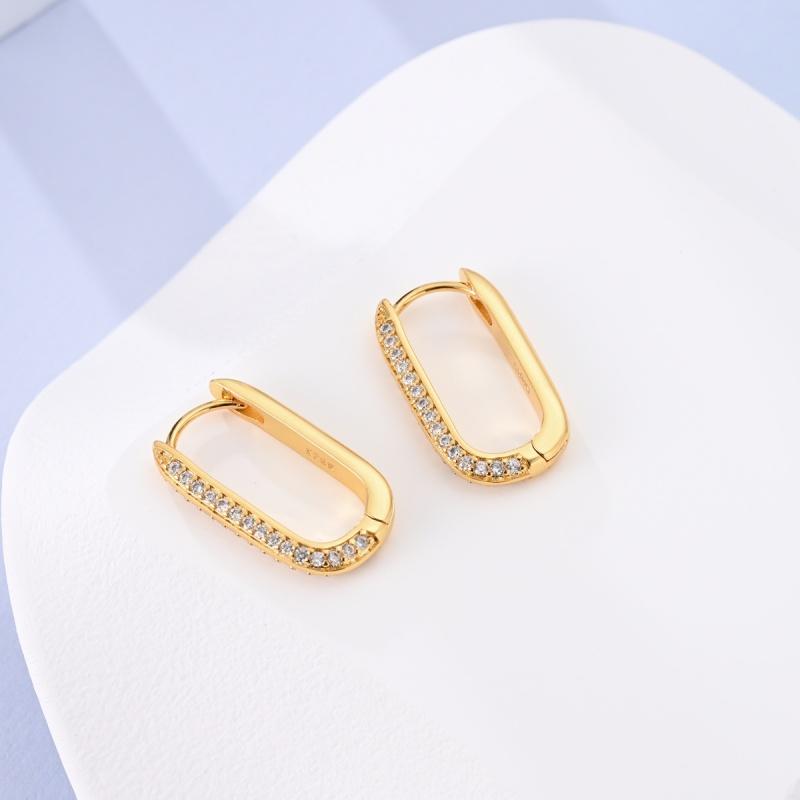New 925 Silver Heart Hoop Earrings Inlaid Zircon CZ Infinity Love Golden Earrings For Women Wedding Gift Luxury Jewelry