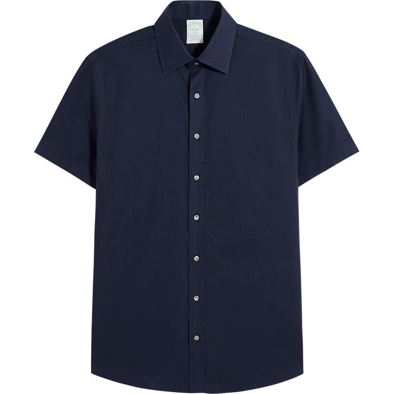 Мужская рубашка Brooks Brothers с воротником-стойкой, однотонная, легкая в уходе 15 (Neck 39.5cm)