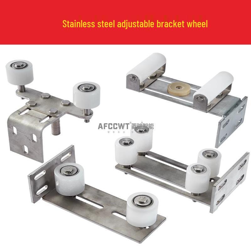Elektrisk skjutdörr 201 Massivkärna Rostfritt stål 304 Dubbelspårig skena med expansionsskruvar