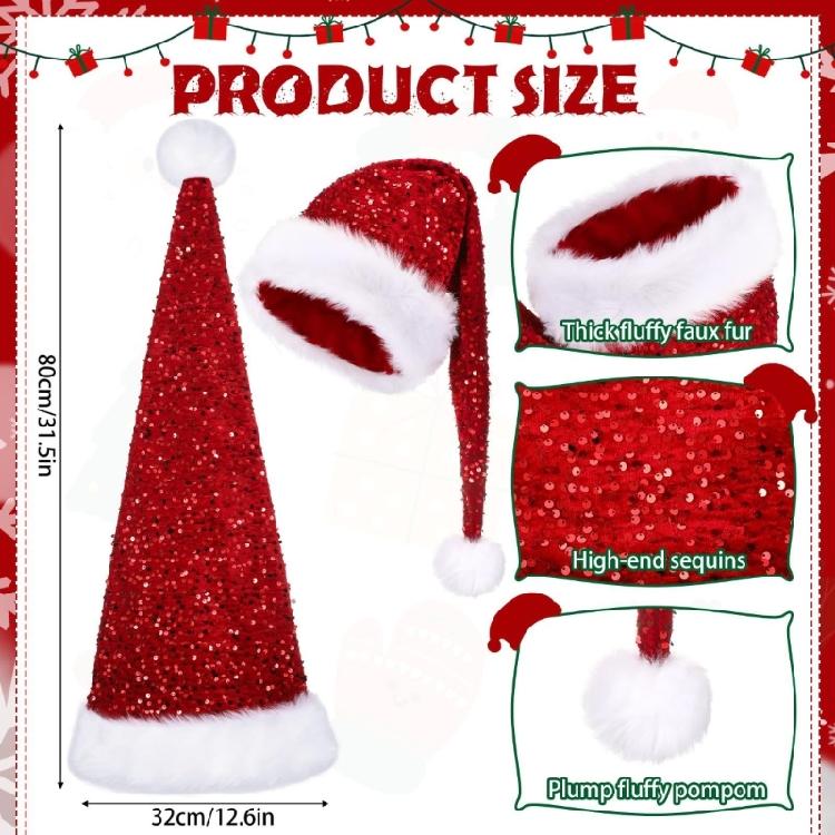 Thermals Christmas Party Hats Glitter Embellished Hats With Thickened Fabric For Men Women Kids Winter Wear