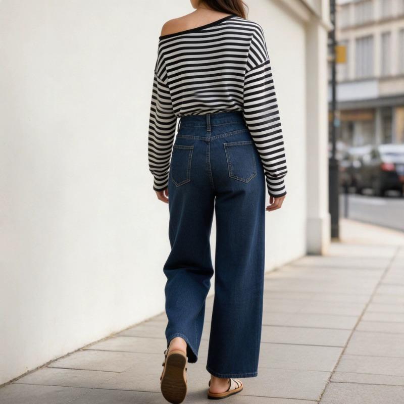 Women S Vintage Casual Straight Leg Slim Fit Jeans