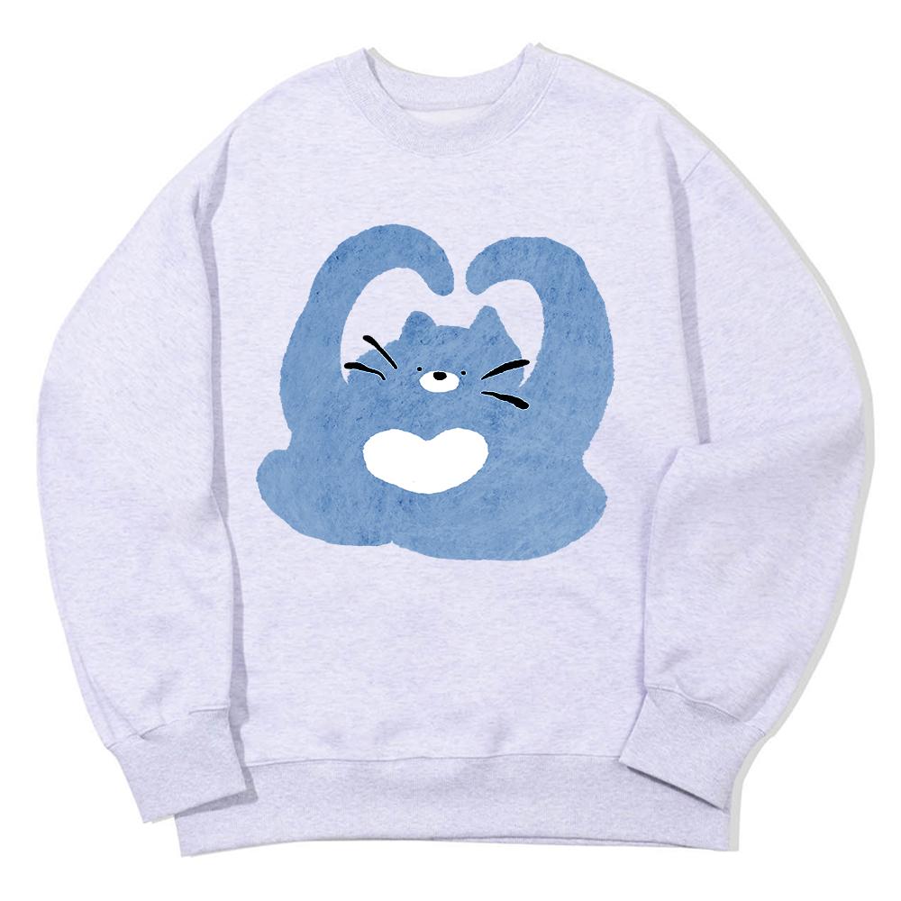 AWESOMEUS Cat Making A Heart Sweat Shirts_3 Color