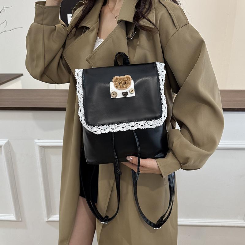 Schoolbag Korean Version Cartoon Bear Backpack Female 1011 New Niche High Sense Cute Fashion Trend Student Bag Female