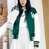 New MLB SS24 Baseball Jacket Unisex Green 3AJPV0141-07GND