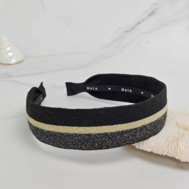 MAIA Shining Stripe Headband - Black