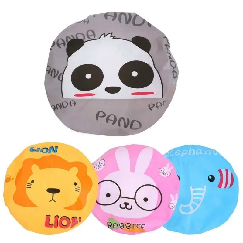 New 4 Pcs/lot Random Style Lovely Cartoon Lady Shower Caps Colorful Bath Shower Hair Cover Adults Waterproof Bathing Cap Animal