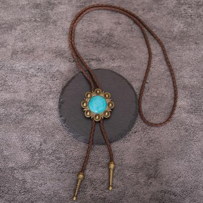 Bolo Tie for Men Turquoise Pendant Bolo Ties Formal Shirt Accessory Vintage Bolo Tie Classical Necktie Necklace