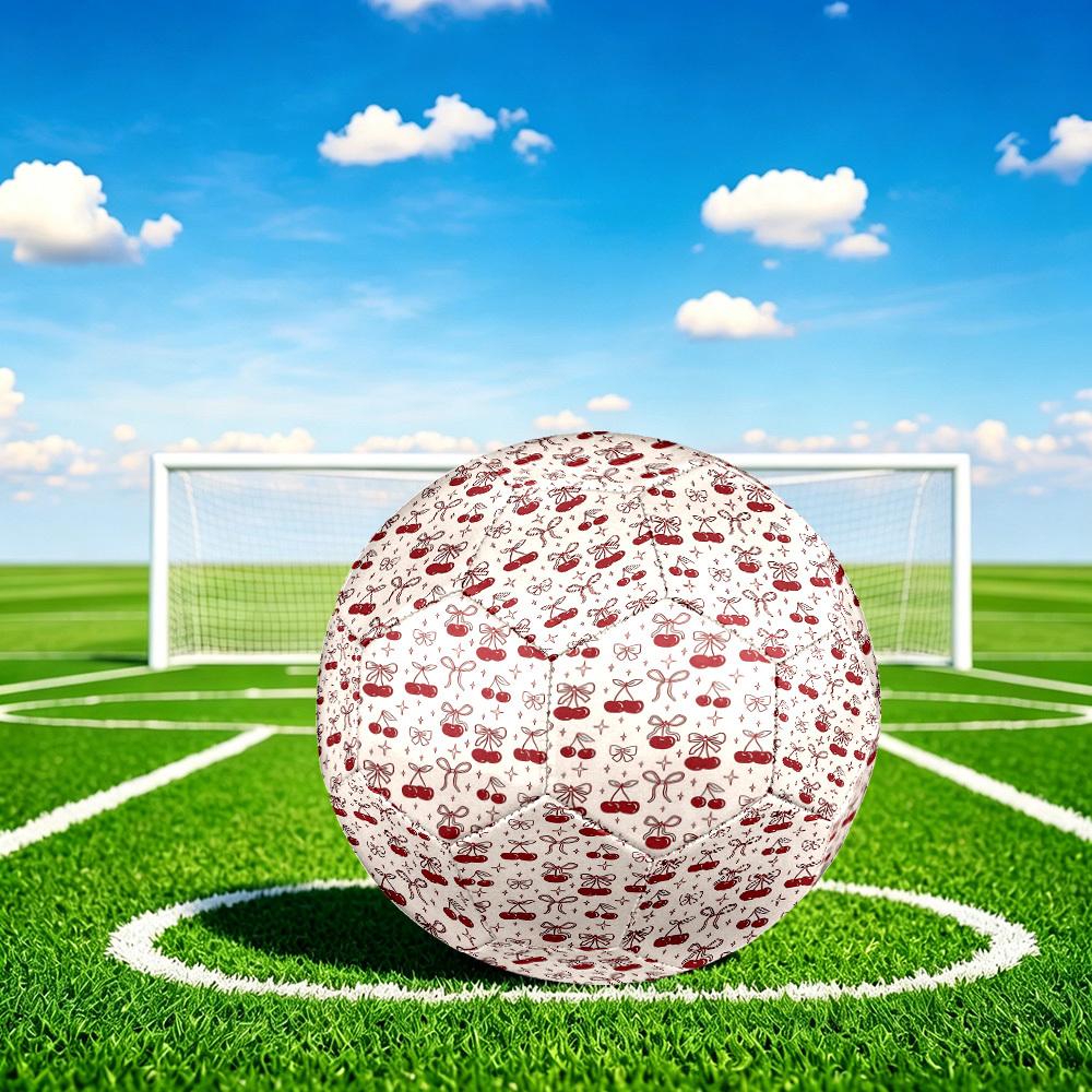 1pc Cherry Bow Size 5 Soccer Ball Professional Match Training Football Indoor &Outdoor Sports Ball Lightweight Durable c6526