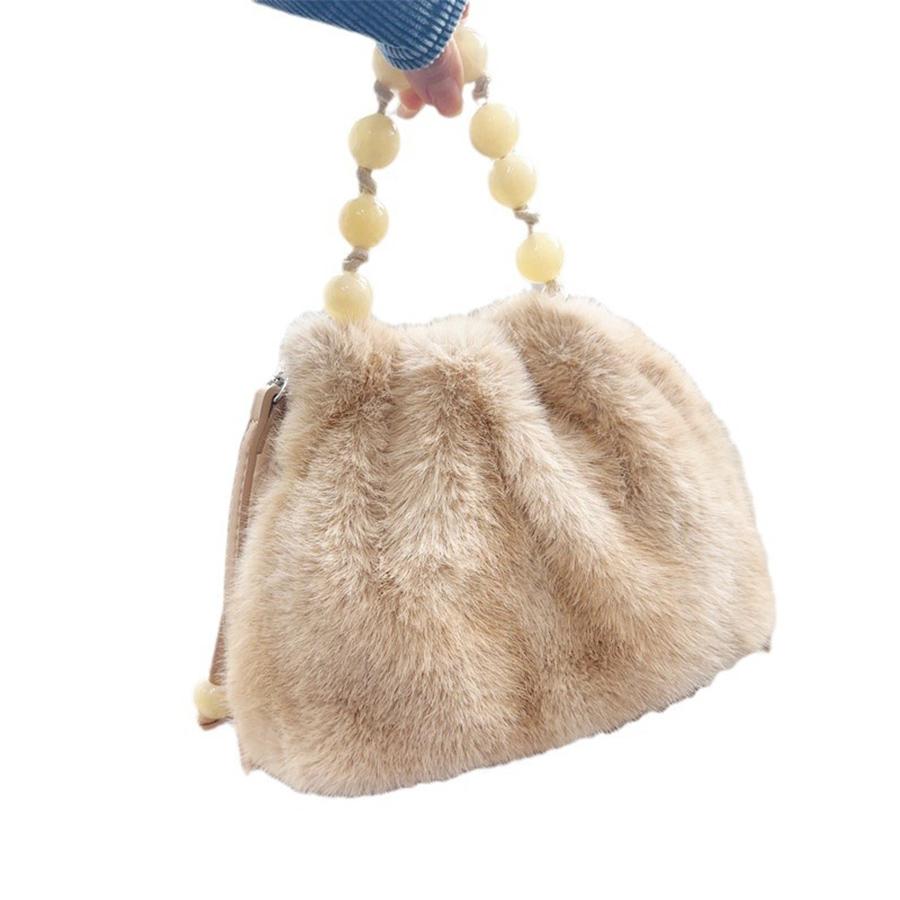 Faux Fur Tote Bag Women's Bucket Bags Plush Luxury Design Ladies Handbags Soft Winter Crossbody Shoulder Bags Bolsa Feminina Sac