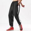 Mid-Rise Elastic Waistband Pockets Side Buttons Closure Men Pants Splicing Basketball Training Sweatpants Daily Clothing