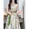 High-end French Sleeveless Vest Floral Dress Casual Summer New Seaside Vacation Temperament Long Dress