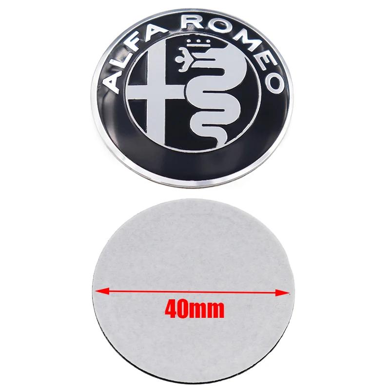 Car Stickers For Alfa Romeo 1pcs 3D Alfa Romeo 40mm Aluminum Steer Wheel Emblem Sticker Car Steering Wheel Sticker Car Interior