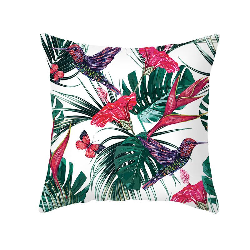 Ins Summer Green Plant Pillow Cover New Watercolor Pineapple Sofa Cushion Cover Home Supplies Pillow