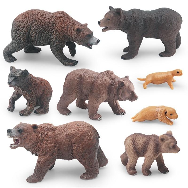 High-quality Pvc Static Brown Bear Growth Cycle Model Perfect For Animal Lovers Collectors Display