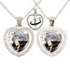 Anime Bungou Stray Dogs Glass Cabochon Glass Heart Pendant Double Sided Necklace Fan Gift Jewelry For Friends