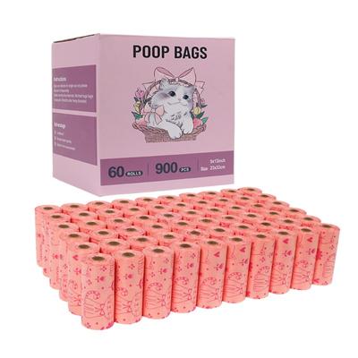 Sacs poubelles biodégradables pour animaux de compagnie, sacs à litière pour chien, sacs à litière pour chat parfumés au citron, sacs à crottes mignons et respectueux de l'environnement