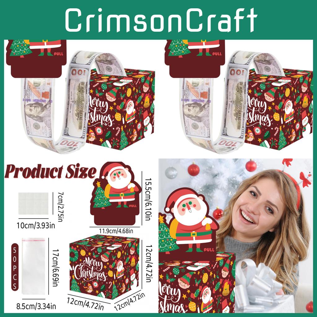 Padrão Árvore Caixa de Dinheiro Natal Caixa de Presente de Papel Para Decoração de Presentes de Natal
