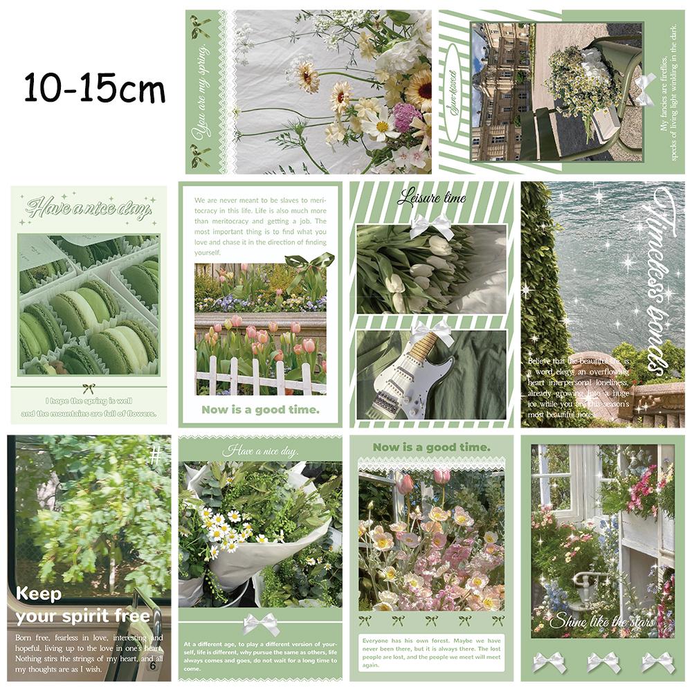 

10PCS 10×15CM Jasmine Green Card Posters Stickers Card Wall Home Decor For Room Laptop Streetwear Luggage Creative Decoration