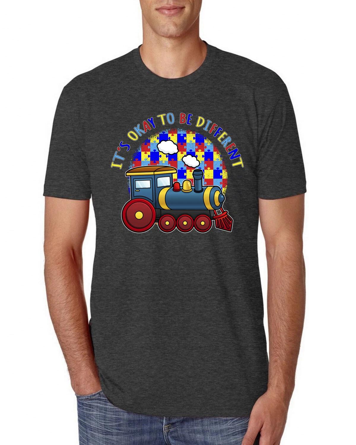 Its Okay to Be Different | Train Autism Awarness Mens Premium Tri Blend T- Shirt 2XL